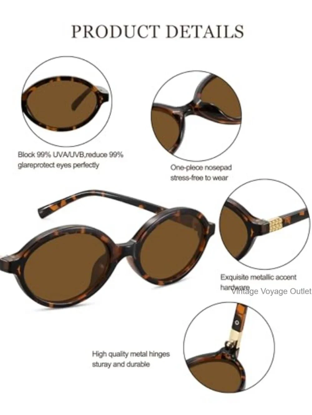 Retro Oval Acetate Sunglasses UV400 Protection Women 90s Vintage Shades